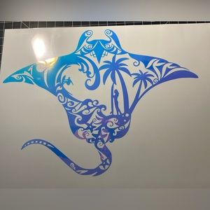Stingray beach car decal